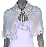Sexy Ivory White Wool Knit Collar Shawl with Laces Small