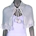 Sexy Ivory White Wool Knit Collar Shawl with Laces Small