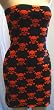 Mosquitohead Women's SKULL PRINT TUBE DRESS- Orange/Black OR White/Black