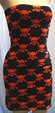 Mosquitohead Women's ORANGE SKULL PRINT TUBE DRESS