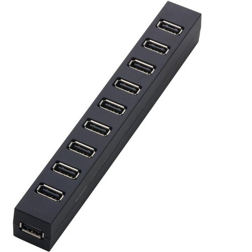 ELECOM USBHUB2.0 Zシリーズ セルフパワー 10ポート ブラック U2H-Z10SBK