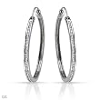 Hoops Earrings With 1.00ctw Genuine Diamonds Made in 14K White Gold. Total item weight 9.1g