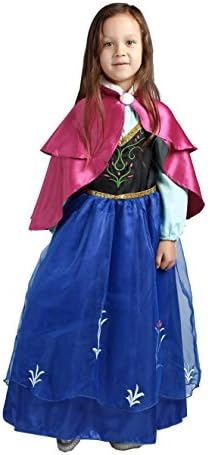 Santana Fashion Girls Snow Queen Costume Snow Princess Dresses - DBW-Anna (Anna, US-6/7)