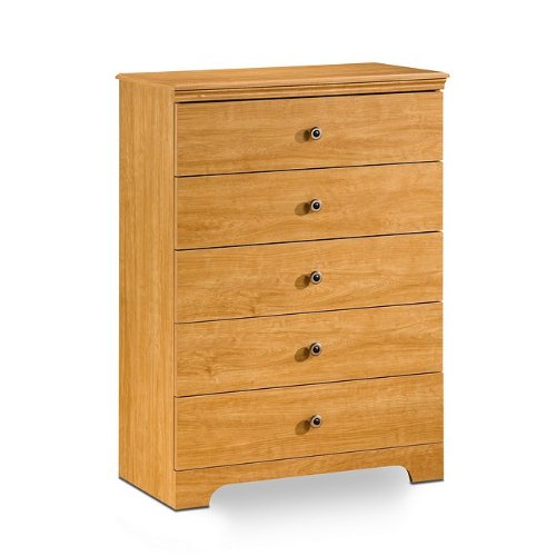 Youth Contemporary Style Maple Finish 5-Drawer Storage Chest