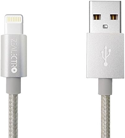 [Apple Mfi Certified] Zealectro® High Speed Data Sync USB Cable 3.3ft Lightning Connector 1m Nylon Braided 2016 New Version Support IOS 9 [Safe &amp; Fast Charging][anti-twisting][sliver]