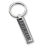 Black Accented Brushed Stainless Steel Key Ring