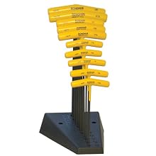 Bondhus 13190 Set of 10 Balldriver« and Hex T-handles with Stand, sizes 3/32-3/8-Inch