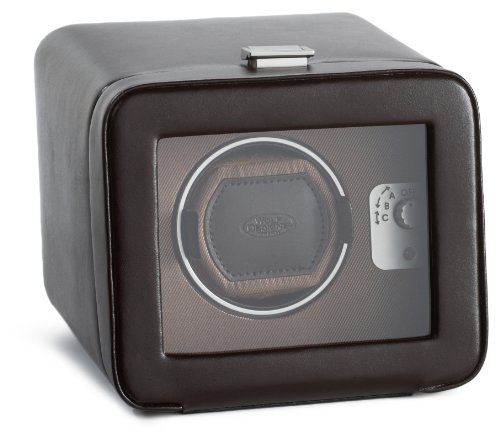 Wolf Designs 4525-517 Brown Single Watch Rotator with Cover