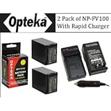 2 Pack of Sony NP-FV100 5 Hour Replacement Battery + Rapid AC/DC Battery Ch ....