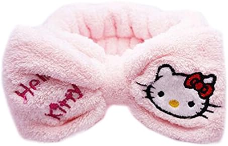 Hello Kitty Big Bowknot Spa Bathing Make up Wash Face Cosmetic Headband Hair Band (pink)