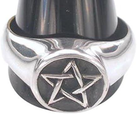 Dan Jewelers Basic Goth Pentagram Star Pewter Ring Band, Size 9
