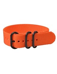 Premium 22mm 3-ring PVD Solid Orange Urban Military Nylon Nato Watch Strap G-10 Fits All Watches!!!