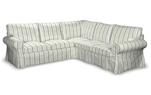 Bezug für IKEA EKTORP Ecksofa in PARIS gestreift blau von Saustark ...