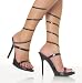 5 Inch Sexy Strappy Shoes Womens Evening Shoes Nightlife Cubbing Club Wear Spike Heel Black Patent / Black