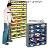 10 Shelf Closed Steel Shelving With 18 Akro Bins 36X18X73