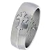 2 Piece Satin & Polished Stainless Steel Laser-Cut Cross Ring(8.0 mm) - Sizes 7-12