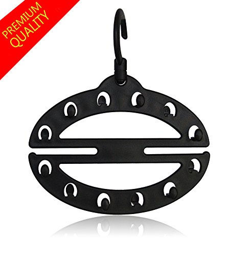 Belt Rack Closet Organizer by Aristocrat, Closet Belt Organizer Holds up to 14 Belts, Rotates 360 Degrees, Compact, Space-Saving Belt Hanger, Black-Lifetime Guarantee