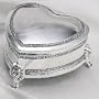 6" SILVER FOOTED HEART BOX