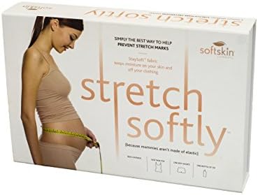 Soft Skin Company - Stretch Softly® Stretch Mark Prevention Set - All Natural - Tank and Shorts Set - To Keep the Moisture on Your Skin - Stretch Softly Nude - Large