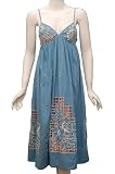 TRACY REESE Chambray Empire Halter Dress