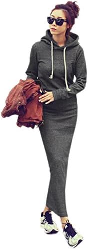 Changde360 Warm Autumn Winter 2016 Women Black Gray Sweater Dress Warm Fur Fleece Hoodies Long Sleeve Slim Maxi Long Dresses Femininas Vestidos DarkGrayL Soft