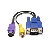 VGA to S-Video/RCA Composite Cable Adapter For PC TV