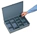 Durham 215-95-IND Gray Cold Rolled Steel Individual Adjustable Compartment Small Scoop Box, 13-3/8" Width x 2" Height x 9-1/4" Depth