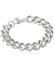 Silver and Stainless Steel Plated Link Bracelet with Lobster Clasp