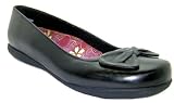Hush Puppies Womens Bowbright Snr Black Leather Bow Pumps