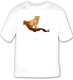 T-shirt with lion, baby, sitting, branch, cub