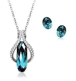 Swarovski - Caraïbes Crystal Blue & pendentif boucles doreilles