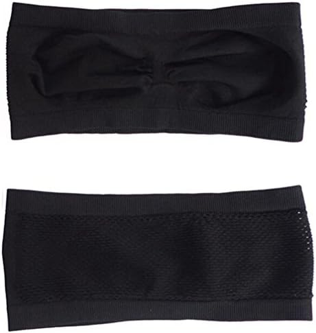 OVERMAL Women Strapless Top Vest Breathable Sports Bras Tank (Black)