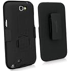 BoxWave Dual+ Holster Samsung Galaxy Note 2 Case - 3-in-1 Case with Holster Combo Includes Protective Case and Belt Clip Holster with Integrated Viewing Stand - New and Improved Design! (Jet Black)