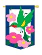 Flower Hummingbird Flag Indoor/Outdoor 28" x 44"