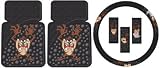 Tasmanian Devil Taz w/ Attitude 3pc Combo Set Front Floor Mats & Steering Wheel Cover Plus Bonus Matching Decal