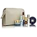 Beauty : Estee Lauder Travel Set (Cream Stitched Bag with Red Lining) 7 Piece Set