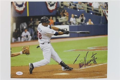 Twins Torii Hunter Autographed/Hand Signed Authentic 11x14 Photo Autograph JSA #g16064