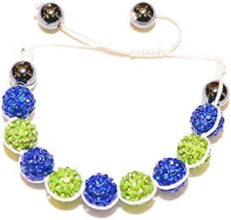 Shamballa Crystal Bracelet (Blue &amp; Green)