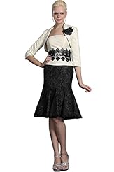 Mermaid Knee Length Taffeta Mother-of-the-Bride Dress 