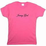 Flirty Diva Tees Woman's LooseFit T-Shirt-Jersey Girl-Pink Azalea-Black
