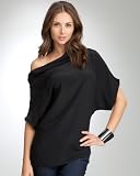 Off Shoulder Mod Collar Silk Top BLACK (M) 41fDFQFJ27L. SL160 Off Shoulder Mod Collar Silk Top BLACK (M)