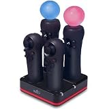 Advanced Pro Playstation Move Quad Contoller Charging Dock for PS3 MOVE Motion & Navigation Controllers (Charging Cable Included)