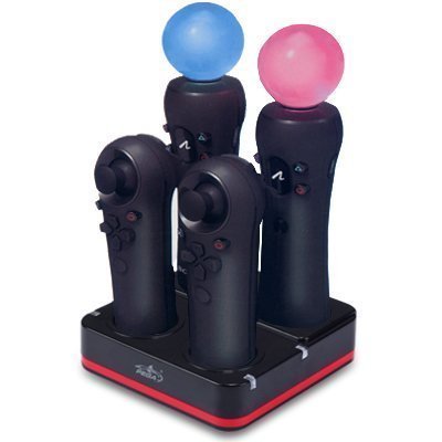 Advanced Pro Playstation Move Quad Contoller Charging Dock for PS3 MOVE Motion & Navigation Controllers (Charging Cable Included)