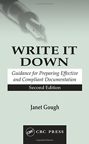 write it down guidance for preparing effective and compliant documentation