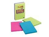 Post-it Super Sticky Lined Notes--Assorted, 4 x 6 Inches, 90-Sheet Pad (3 Pack)