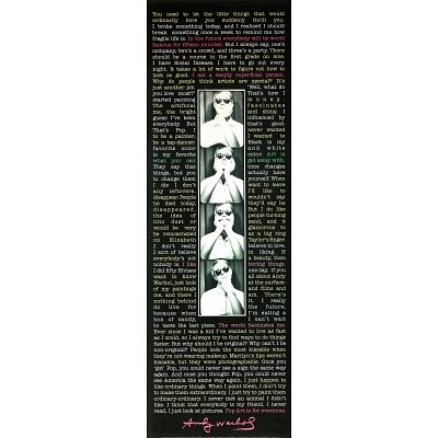 Andy Warhol (Quotes) Art Poster Print - 12x36 Poster Print by Andy Warhol, 12x36