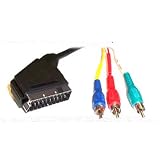 Scart to 3x RCA Phono Television DVD Cable Lead 1M