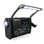 Life Gear LGTF38 LED Flashlight with LED Reading Lamp, NOAA Emergency AM/FM Radio with Alert and Weatherband 