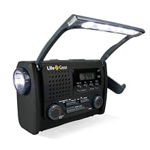 Life Gear LGTF38 LED Flashlight with LED Reading Lamp, NOAA Emergency AM/FM Radio with Alert and Weatherband
