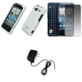 EMPIRE White Rubberized Hard Case Cover + Screen Protector + Home Wall Char ....